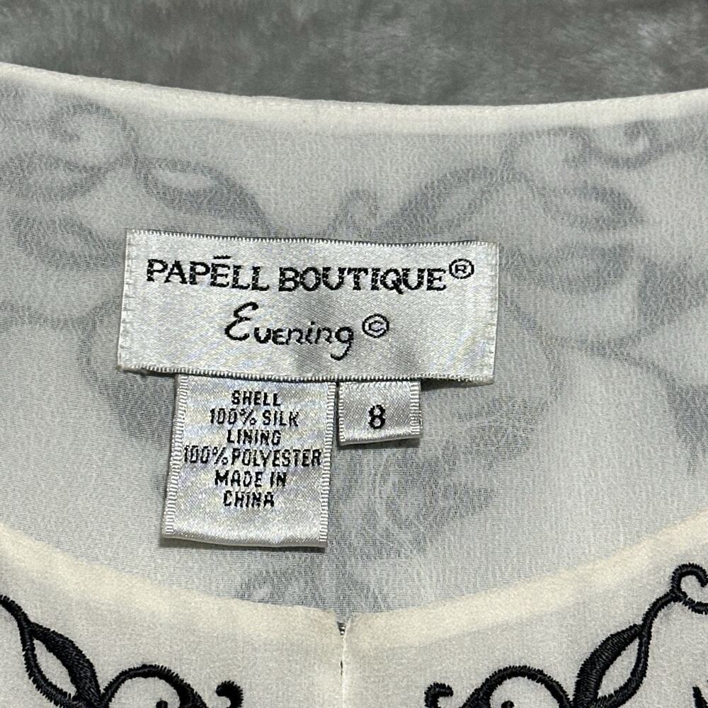 NWT Deadstock 90s Papell Boutique Evening Silk Tunic Womens 8 Ivory Whimsigoth - Picture 2 of 16